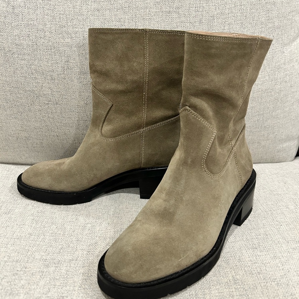 Stuart Weitzman Boulevard Moto Suede Bootie